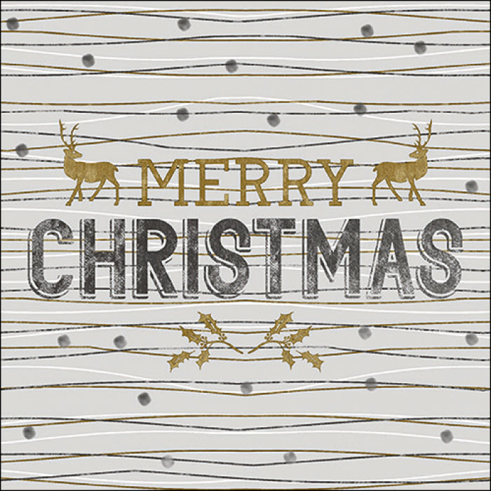 Szalvéta Karácsonyi papírszalvéta 33x33 cm Classy Christmas Grey