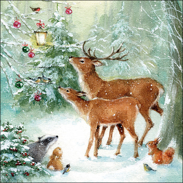 Szalvéta Karácsonyi papírszalvéta 33x33 cm Forest Celebration