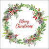 Szalvéta Karácsonyi papírszalvéta 33x33 cm Holiday Wreath White