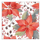 Szalvéta Karácsonyi papírszalvéta 33x33 cm Poinsettia And Berries