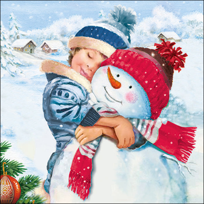 Szalvéta Karácsonyi papírszalvéta 33x33 cm Sweet Snowman
