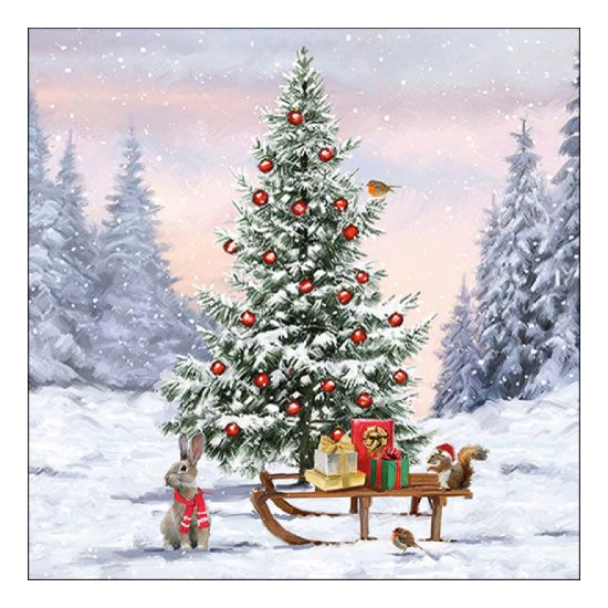 Szalvéta Karácsonyi papírszalvéta 33x33 cm Winter Animals