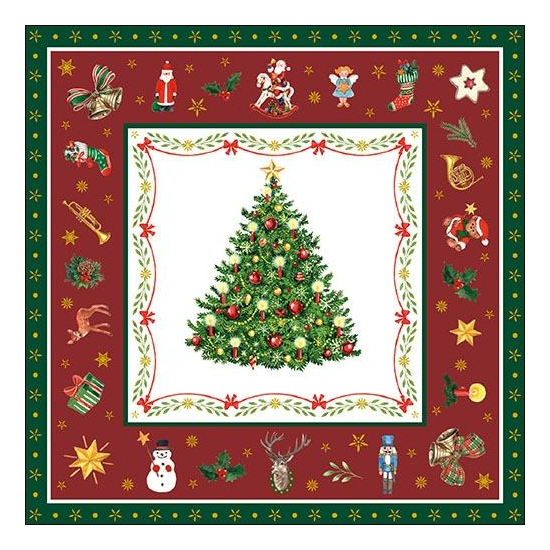 Szalvéta Karácsonyi papírszalvéta Christmas Evergreen red