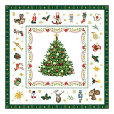 Szalvéta Karácsonyi papírszalvéta Christmas Evergreen white