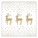 Szalvéta Karácsonyi papírszalvéta Deer And Dots White/Gold