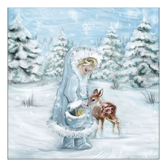 Szalvéta Karácsonyi papírszalvéta Feeding Deer