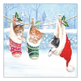 Szalvéta Karácsonyi papírszalvéta Kitten Winterland