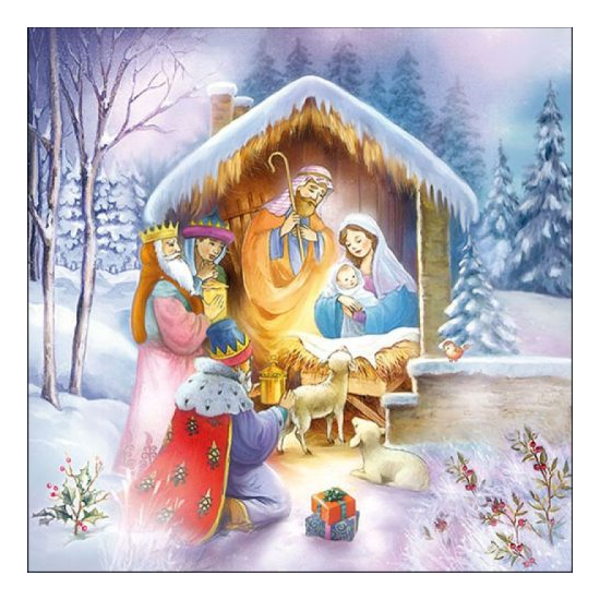 Szalvéta Karácsonyi papírszalvéta Nativity