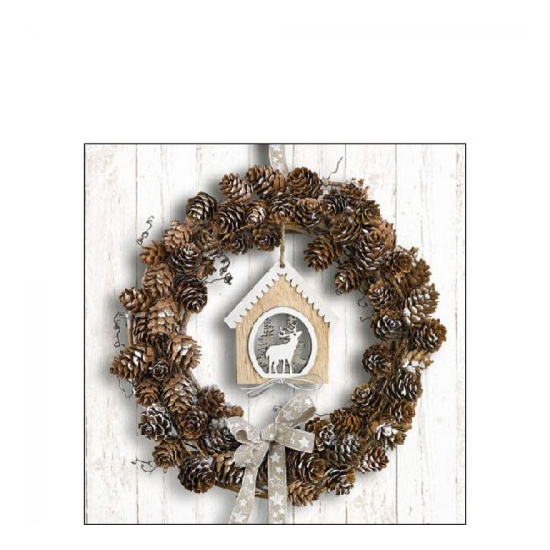 Szalvéta Karácsonyi papírszalvéta Pine Cone Wreath