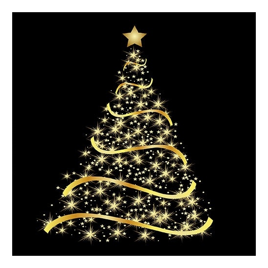 Szalvéta Karácsonyi papírszalvéta Shining Tree black