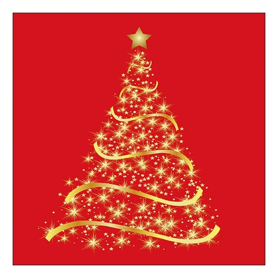 Szalvéta Karácsonyi papírszalvéta Shining Tree red