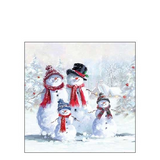 Szalvéta Karácsonyi papírszalvéta Snowmen With Hat 25x25cm