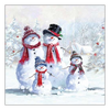 Szalvéta Karácsonyi papírszalvéta Snowmen With Hat