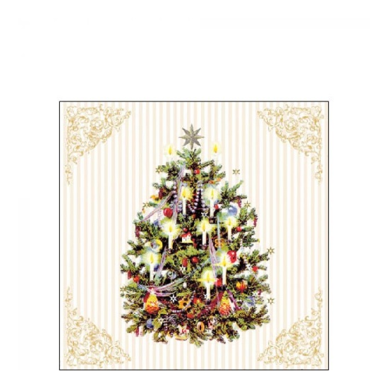 Szalvéta Karácsonyi papírszalvéta X-mas Tree Cream