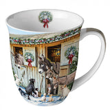 Tálca Karácsonyi porcelán bögre Animal Friends 400 ml