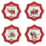 Tányér, étkészlet Karácsonyi porcelán kicsi desszertes tányér 4 db-os szett Christmas Memories