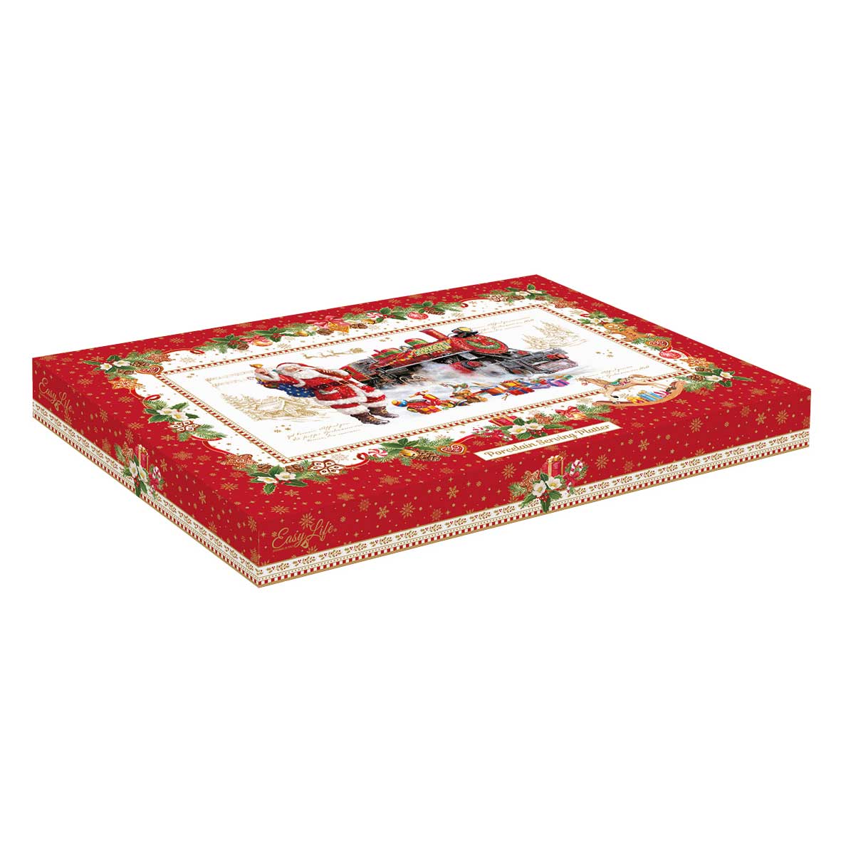 Tálca Karácsonyi porcelán tálca 35x23 cm Christmas Memories