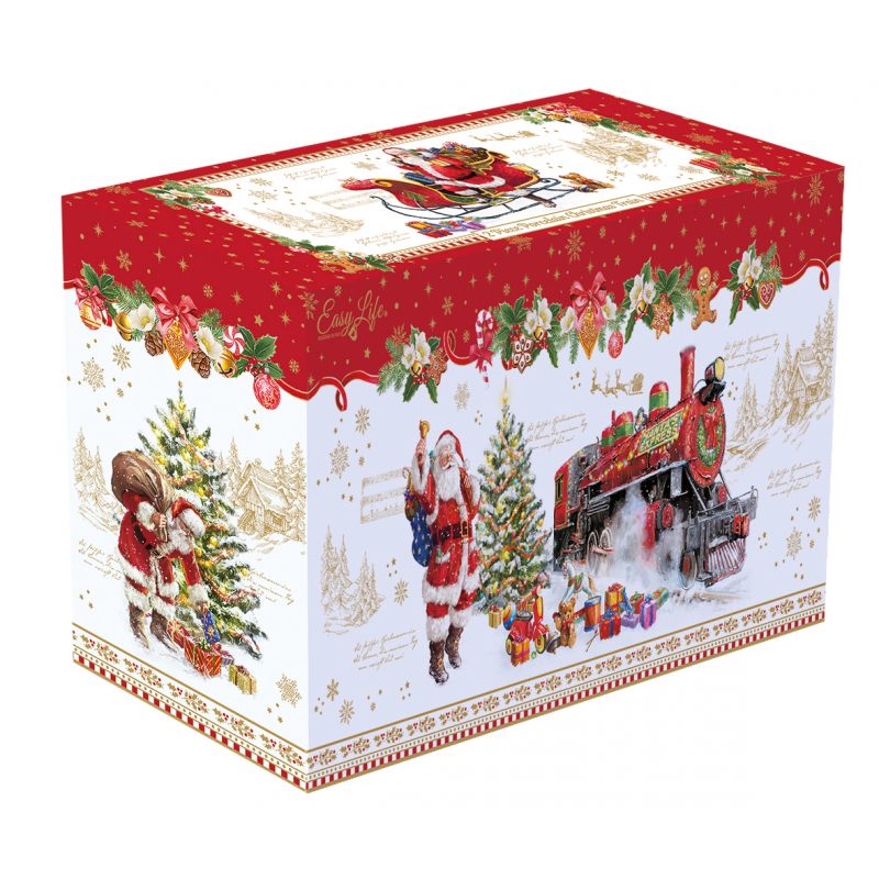 Kínáló tál Karácsonyi porcelán vonat alakú kínáló tálka szett, 2 részes, 25,5x8x12,5 cm, díszdobozban - Christmas Memories