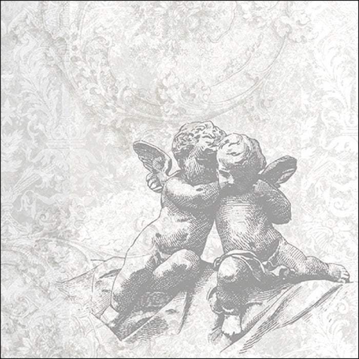 Szalvéta Karácsonyi papírszalvéta 33x33 cm Classic Angels Silver