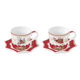 Bögre, csésze Karácsonyi télapós porcelán eszpresszó csésze szett díszdobozban Christmas Memories