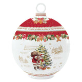 Tárolódoboz Karácsonyi télapós porcelán tároló doboz gömb díszdobozban Christmas Memories