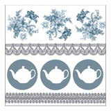 Szalvéta Kék-fehér teáskanna, virágok papírszalvéta, 33x33cm - Teapots Blue