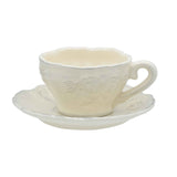 Bögre, csésze Kerámia Kávés csésze aljjal Romantik Natúr Csipke
