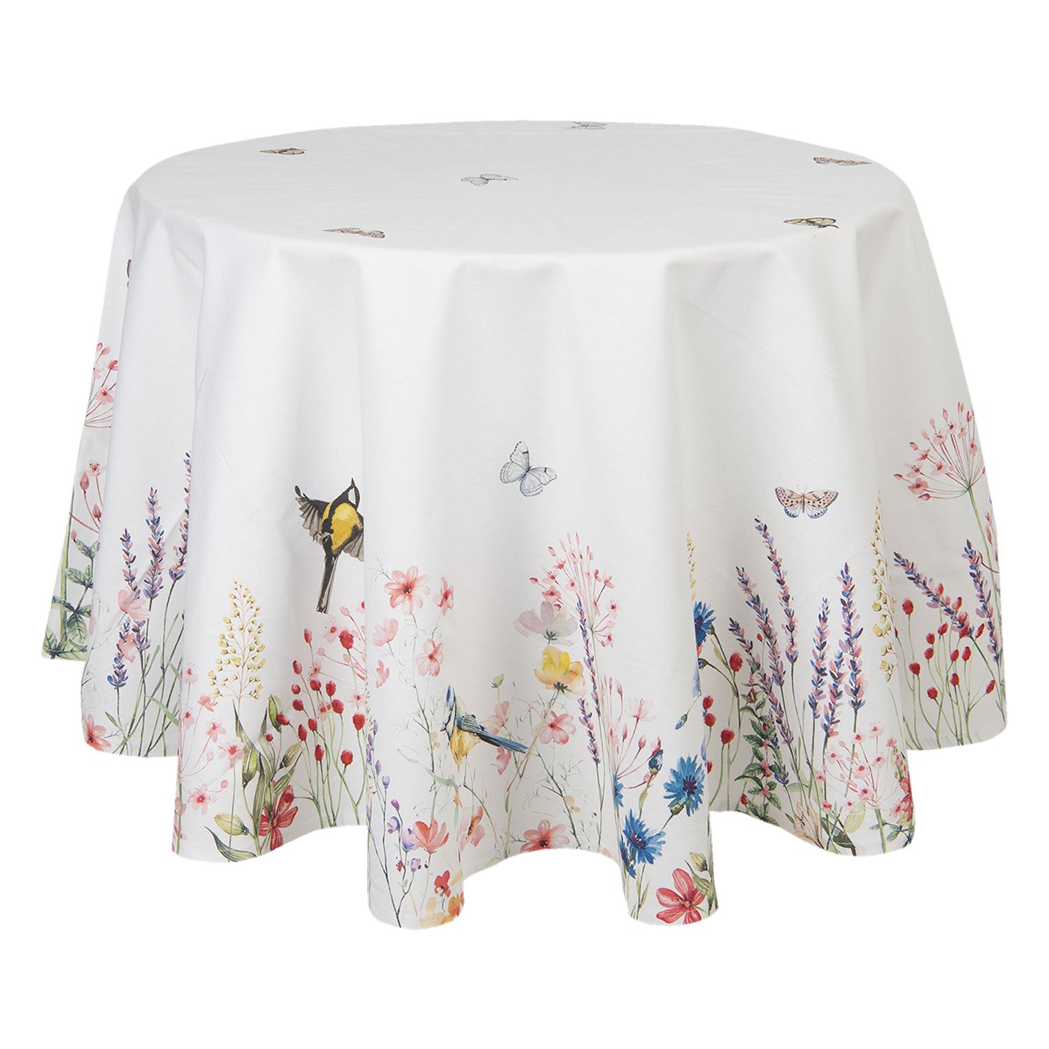 Asztalterítő Kerek asztalterítő pamut tavaszi mintával So Floral