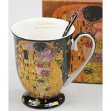 Pohár Klimt bögre porcelán kanállal díszcsomagolásban A Csók 300 ml