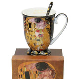 Pohár Klimt bögre porcelán kanállal díszcsomagolásban A Csók 300 ml