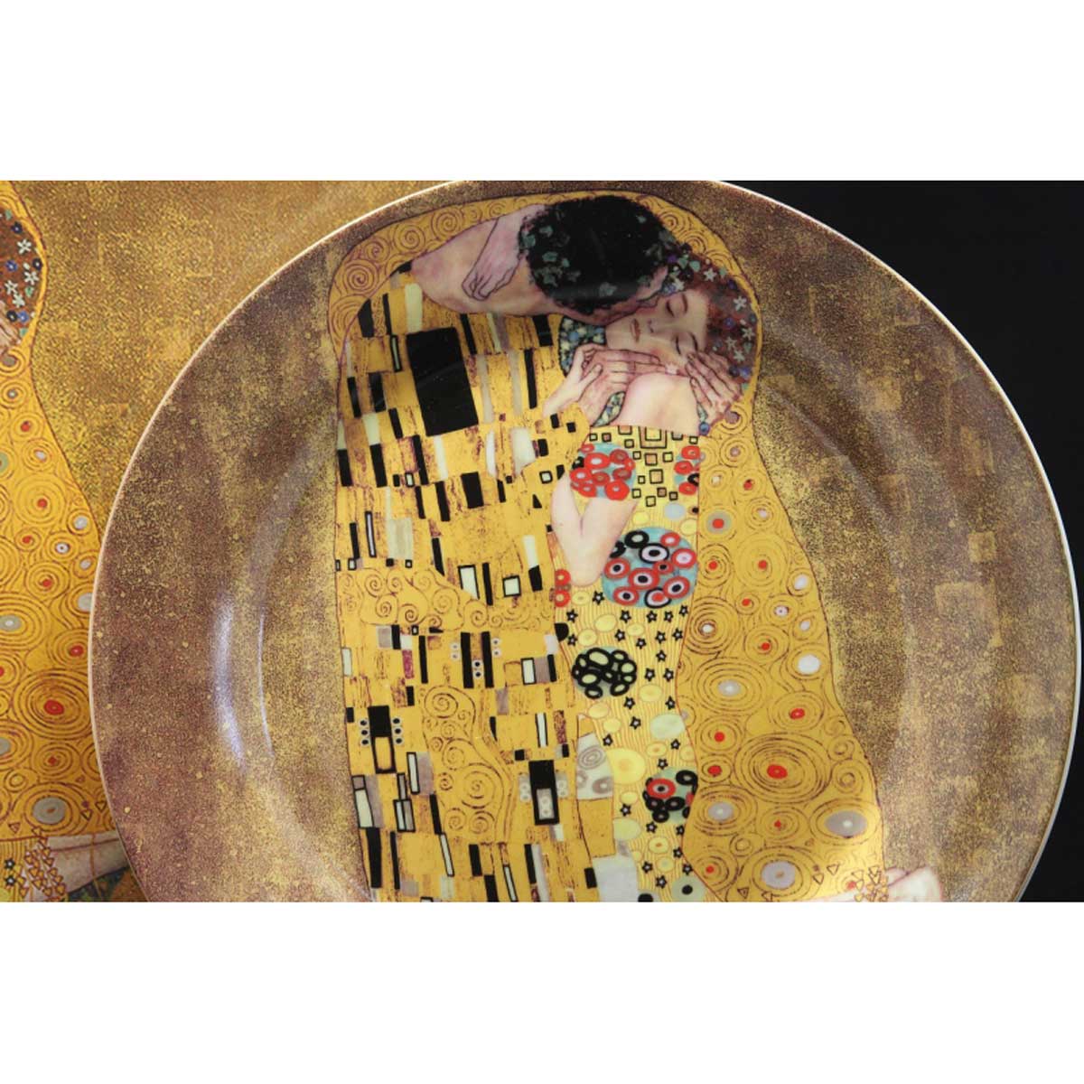 Tányér, étkészlet Klimt porcelán 6 személyes süteményes készlet A Csók