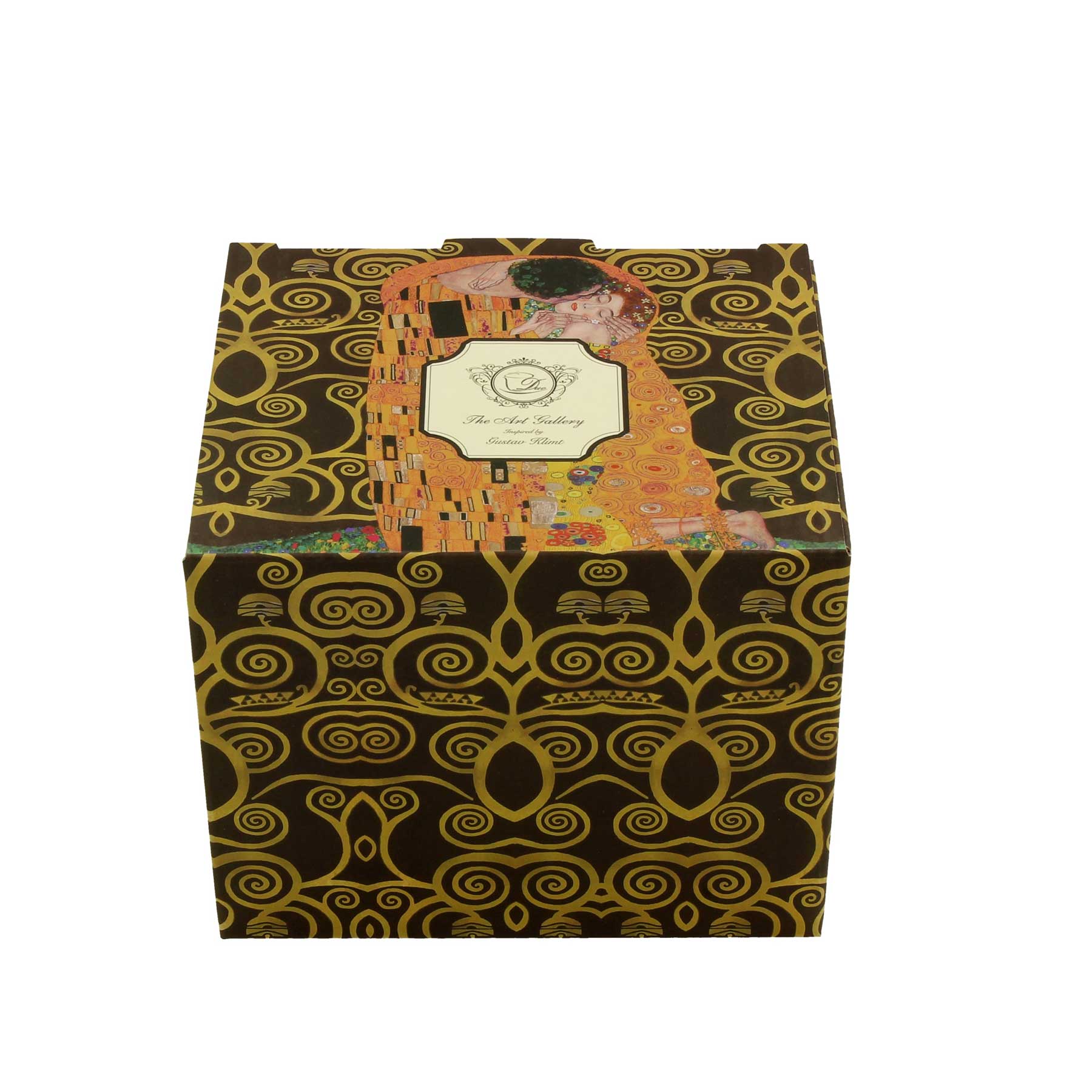 Bögre, csésze Klimt porcelán nagy bögre díszdobozban A Csók barna 430 ml