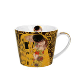 Bögre, csésze Klimt porcelán nagy bögre díszdobozban A Csók barna 610 ml