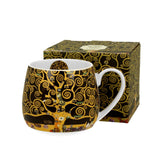 Bögre, csésze Klimt porcelán nagy bögre díszdobozban Életfa 430 ml