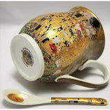 Pohár Klimt porcelán öblös bögre kanállal 350 ml A Csók