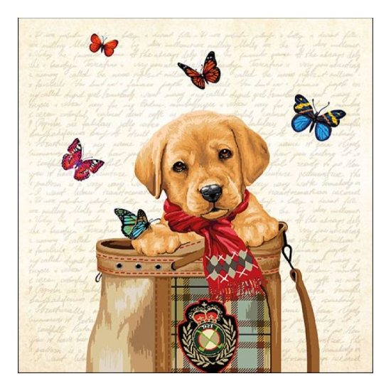 Szalvéta Labrador kölyök táskában papírszalvéta 33x33cm - Buddy
