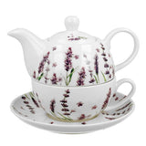 Bögre, csésze Levendula mintás porcelán egyszemélyes teáskészlet Classic Lavender