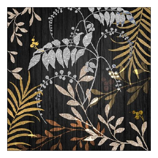Szalvéta Luxury Leaves Black papírszalvéta 33x33 cm 20 db-os