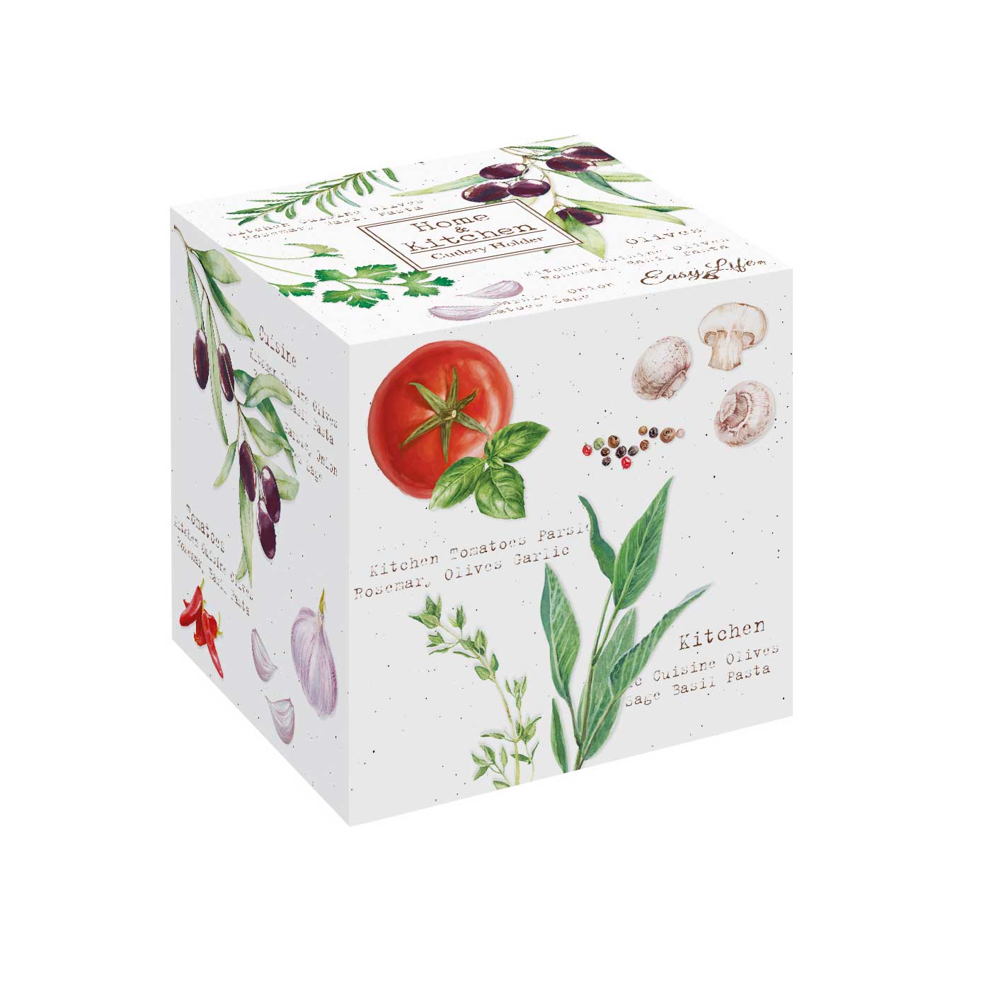 Evőeszköztartó Mediterrán porcelán evőeszköztartó Home & Kitchen