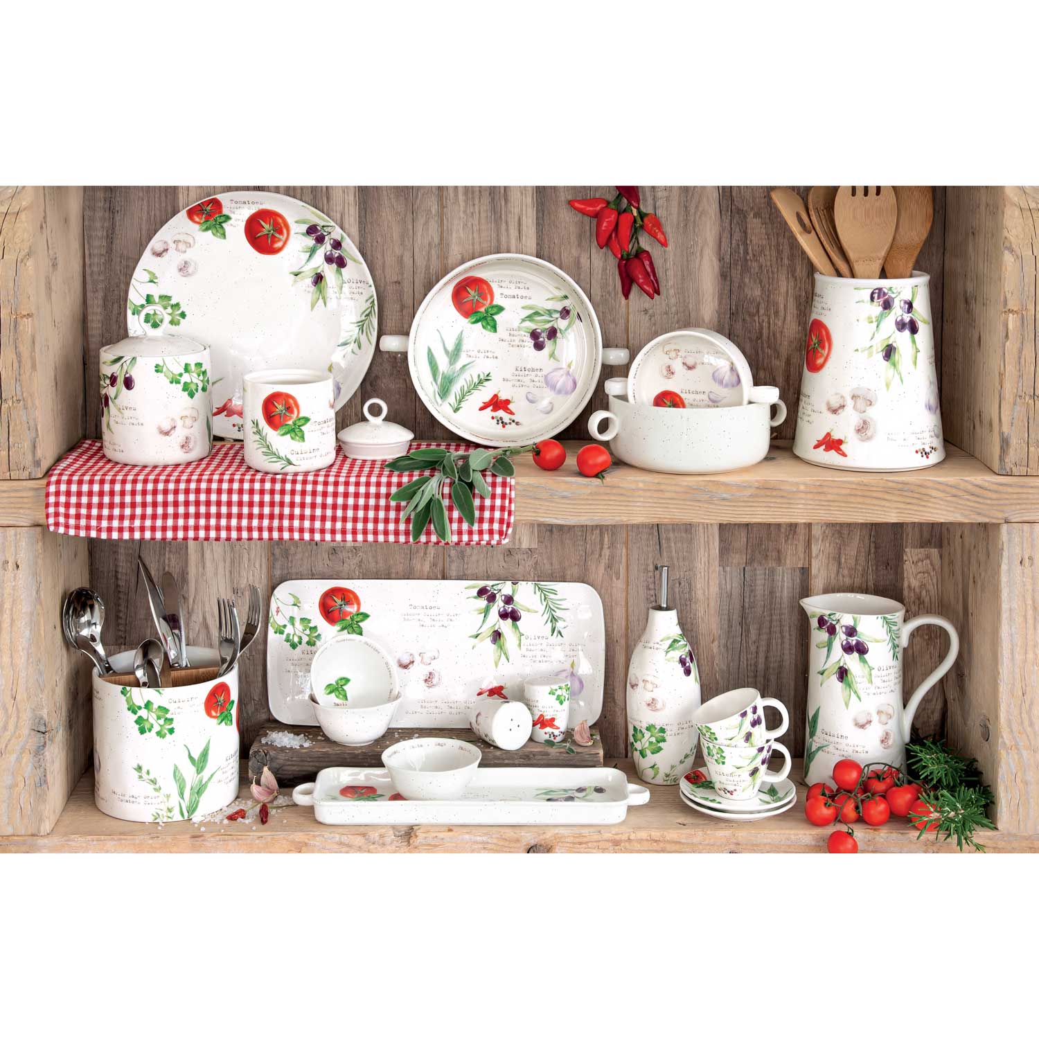 Tányér, étkészlet Mediterrán porcelán lapostányér Home & Kitchen