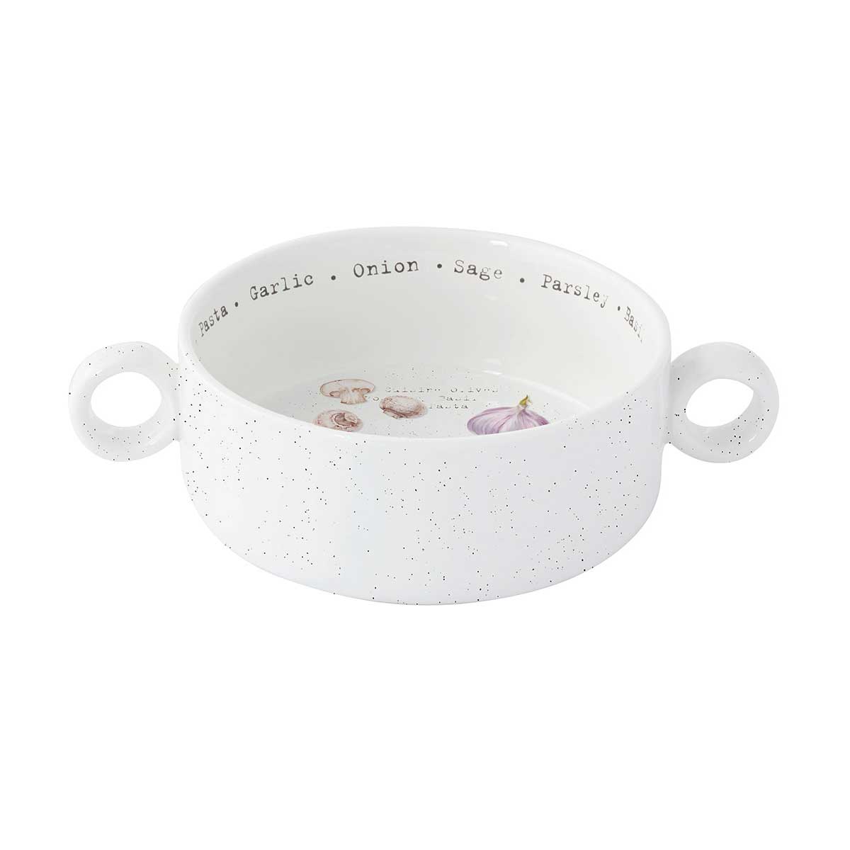 Tálka Mediterrán porcelán tálka fogóval 12cm Home & Kitchen