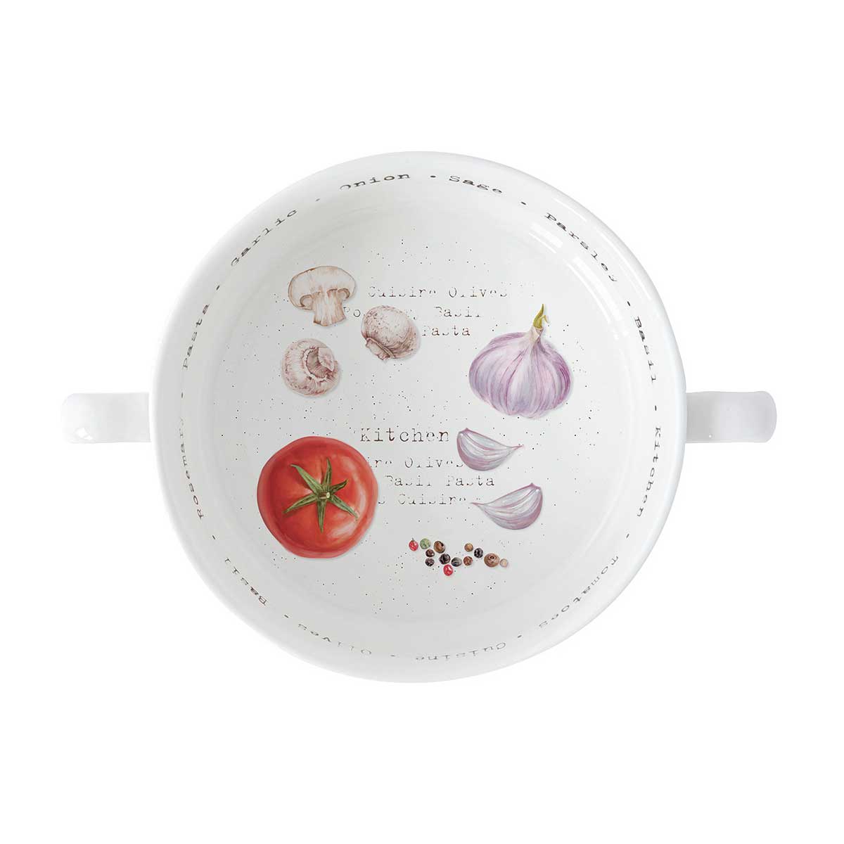 Tálka Mediterrán porcelán tálka fogóval 12cm Home & Kitchen
