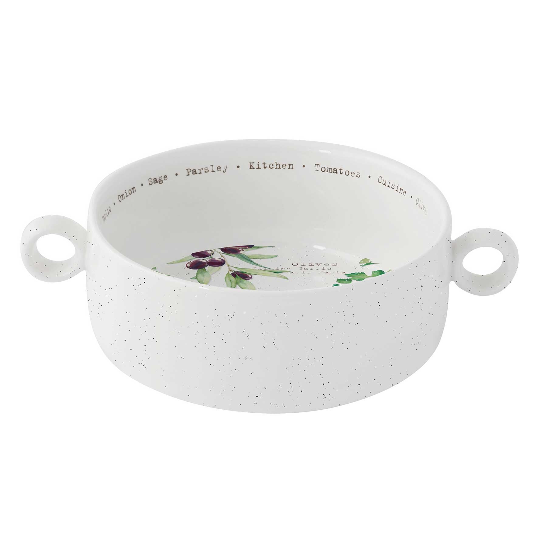 Tálka Mediterrán porcelán tálka fogóval 16 cm Home & Kitchen