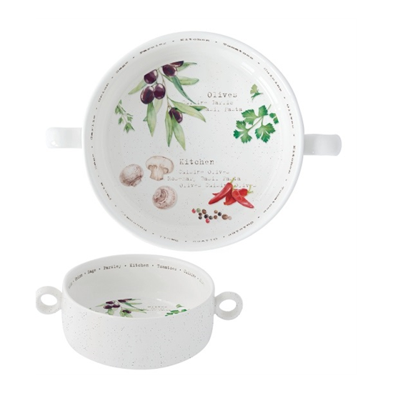 Tálka Mediterrán porcelán tálka fogóval 16 cm Home & Kitchen