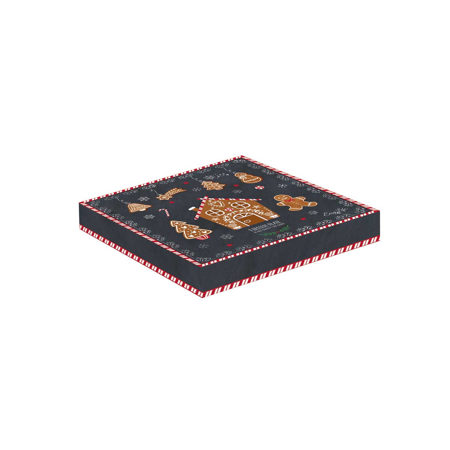 Tányér, étkészlet Mézeskalács karácsonyi porcelán desszertes tányér díszdobozban, 20 cm - Gingerbread