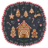 Tányér, étkészlet Mézeskalács karácsonyi porcelán desszertes tányér díszdobozban, 20 cm - Gingerbread