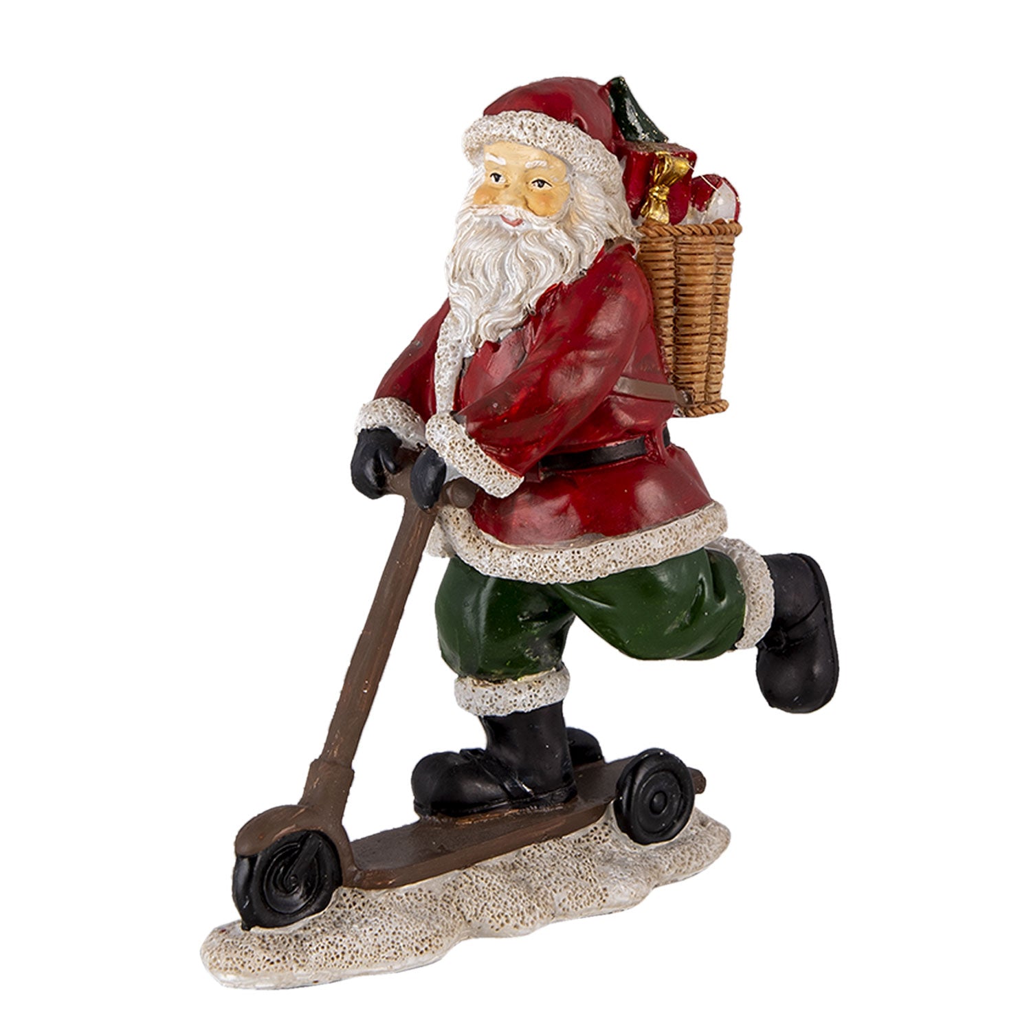 Karácsonyi dekoráció Mikulás rolleren vintage karácsonyi dekoráció