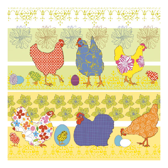 Szalvéta Modern Chickens yellow papírszalvéta