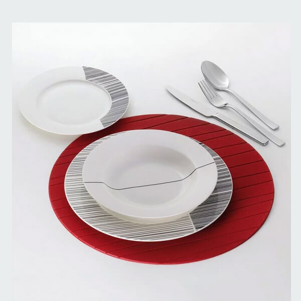 Tányér, étkészlet Modern porcelán étkészlet 18 részesfehér fekete