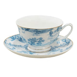 Bögre, csésze Moya Blue távol keleti tájas porcelán csésze aljjal